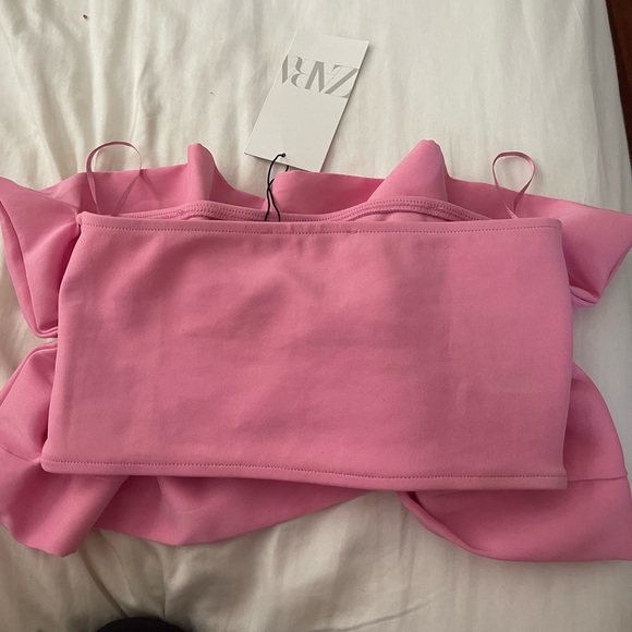 Zara frill pink crop top size small - Picture 4 of 5